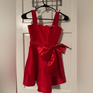 Annie Scarlet Red Kids Formal Dress with Bow